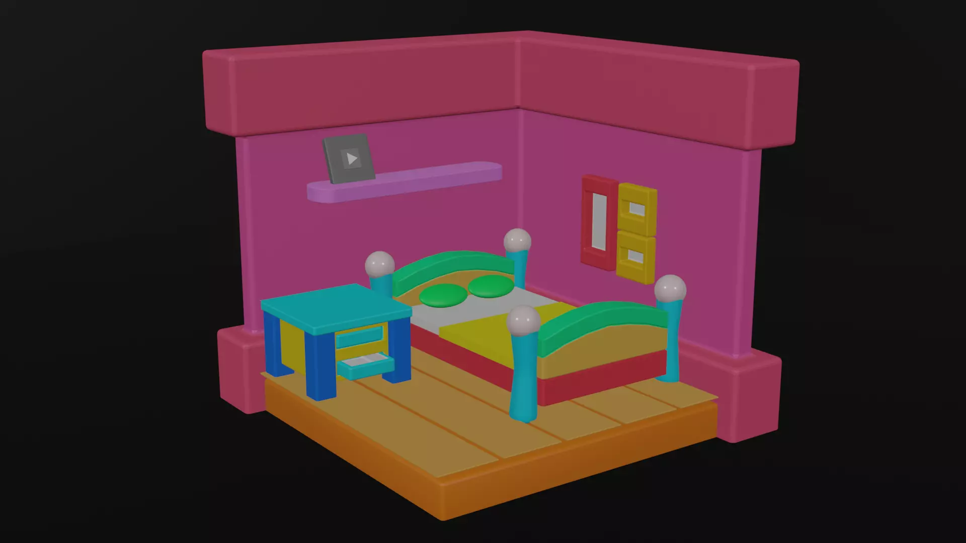 HOUSE  Low-poly 3D model_0