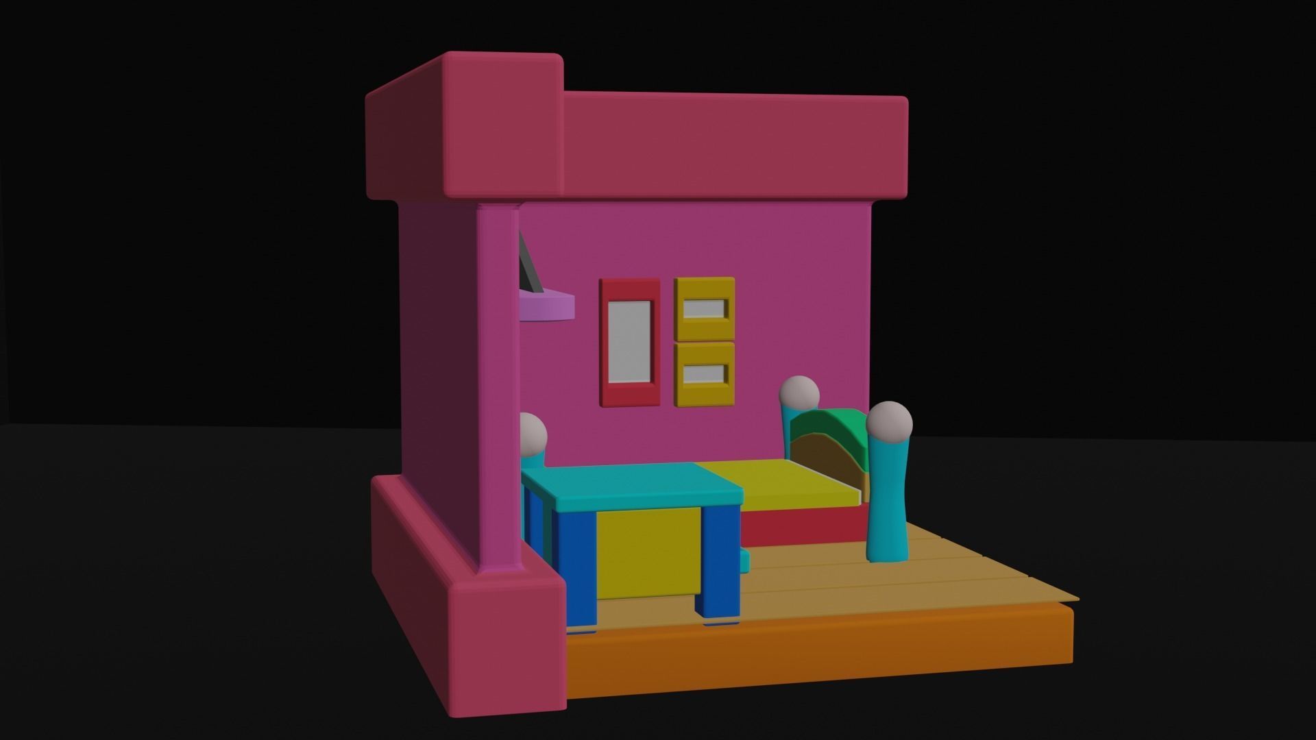 HOUSE  Low-poly 3D model_4