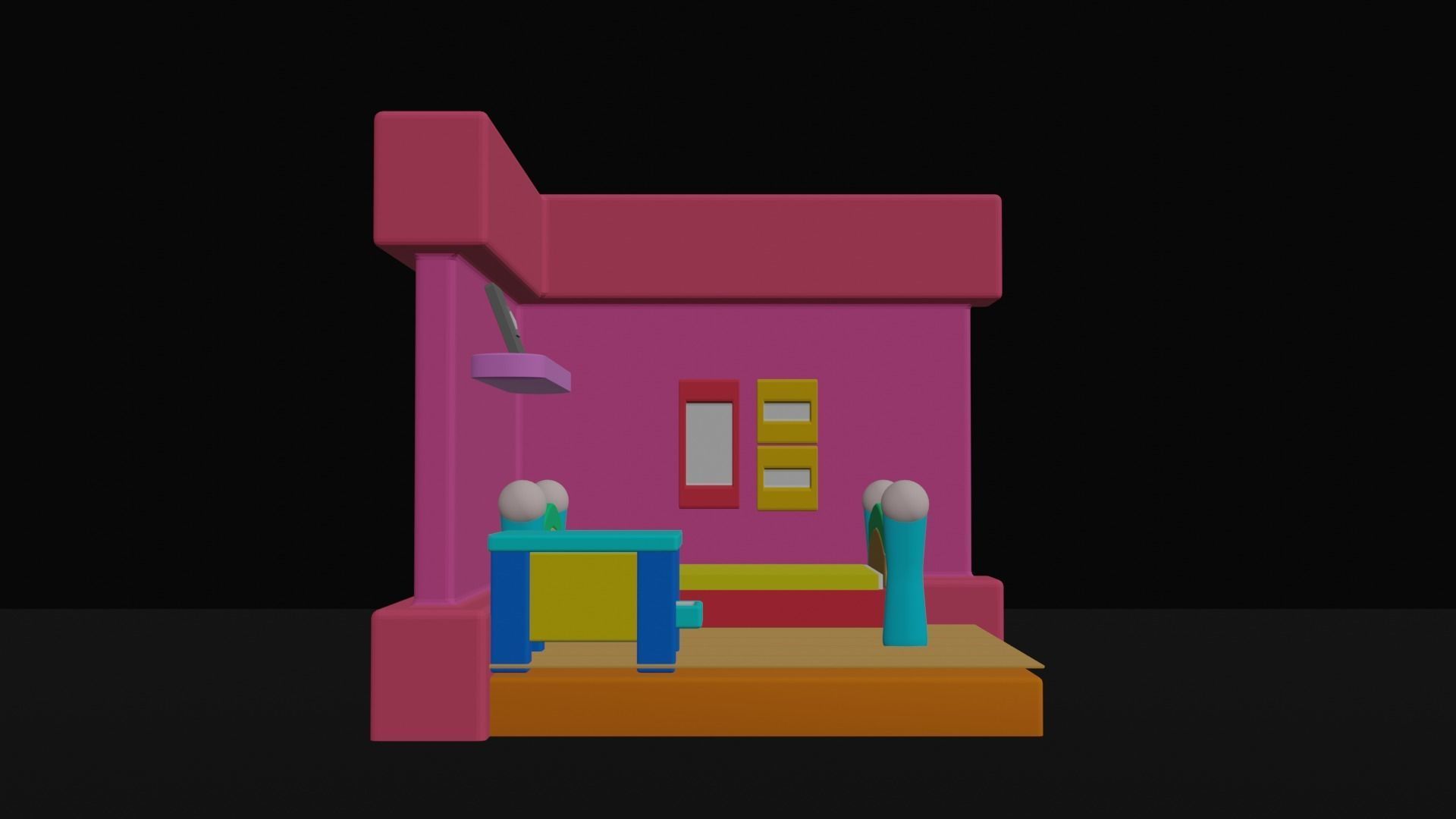 HOUSE  Low-poly 3D model_5