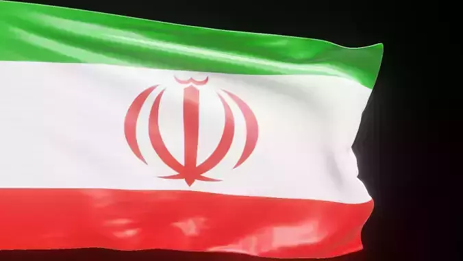 Dynamic Iran-3D Waving Flag Model