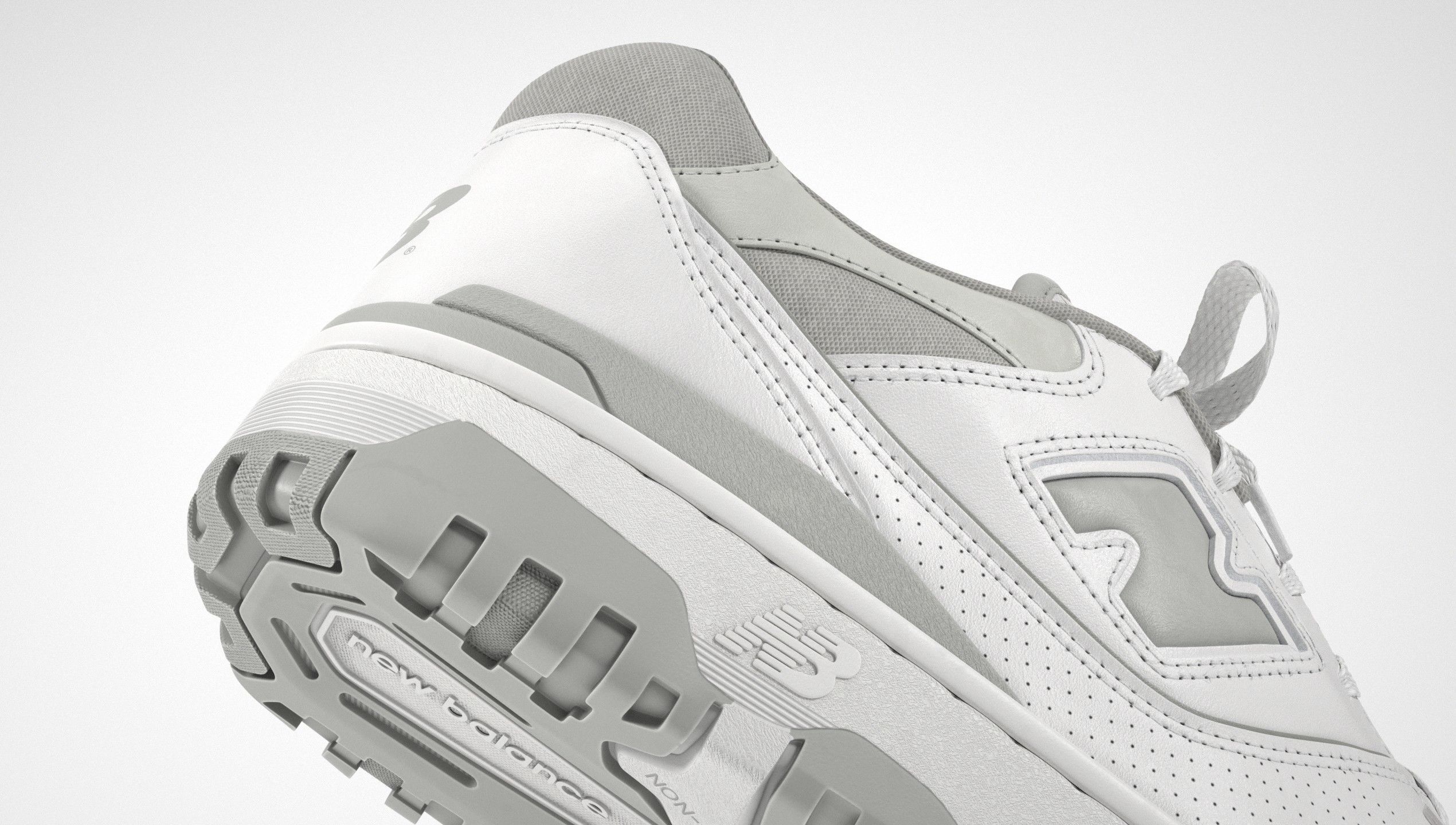 New Balance 550 Grey Suede Shoe 3D model_9