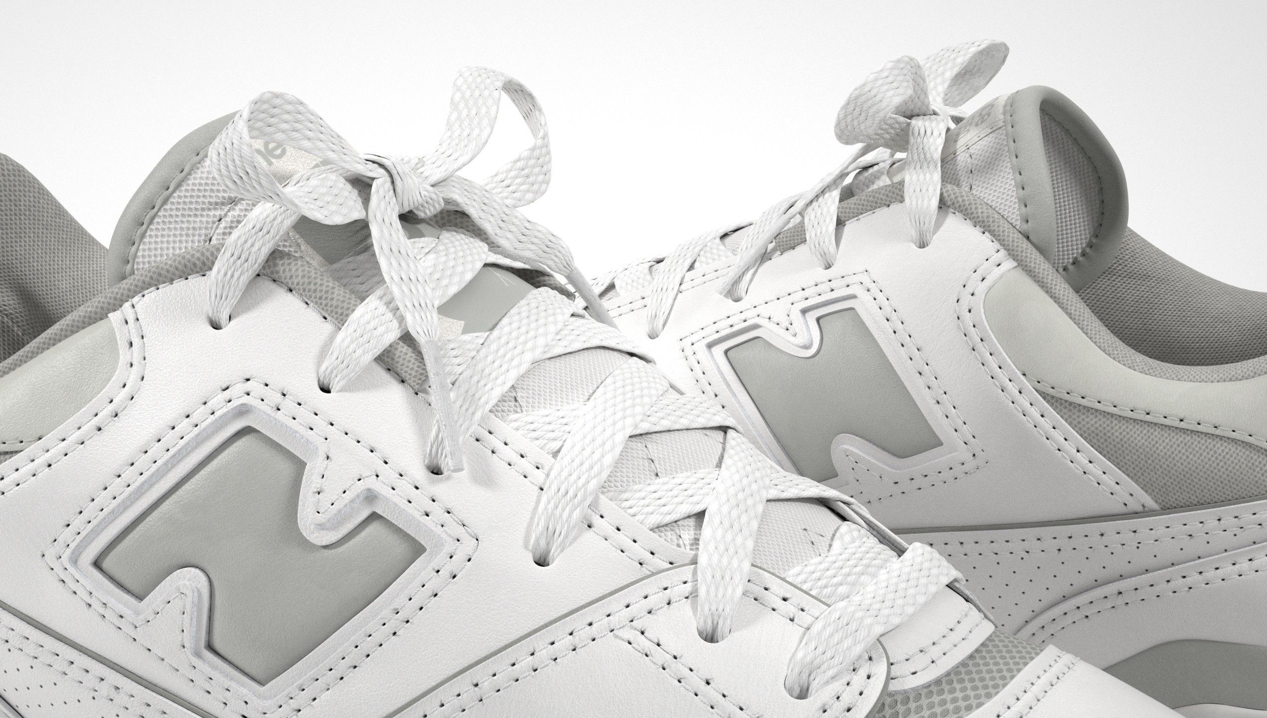 New Balance 550 Grey Suede Shoe 3D model_12