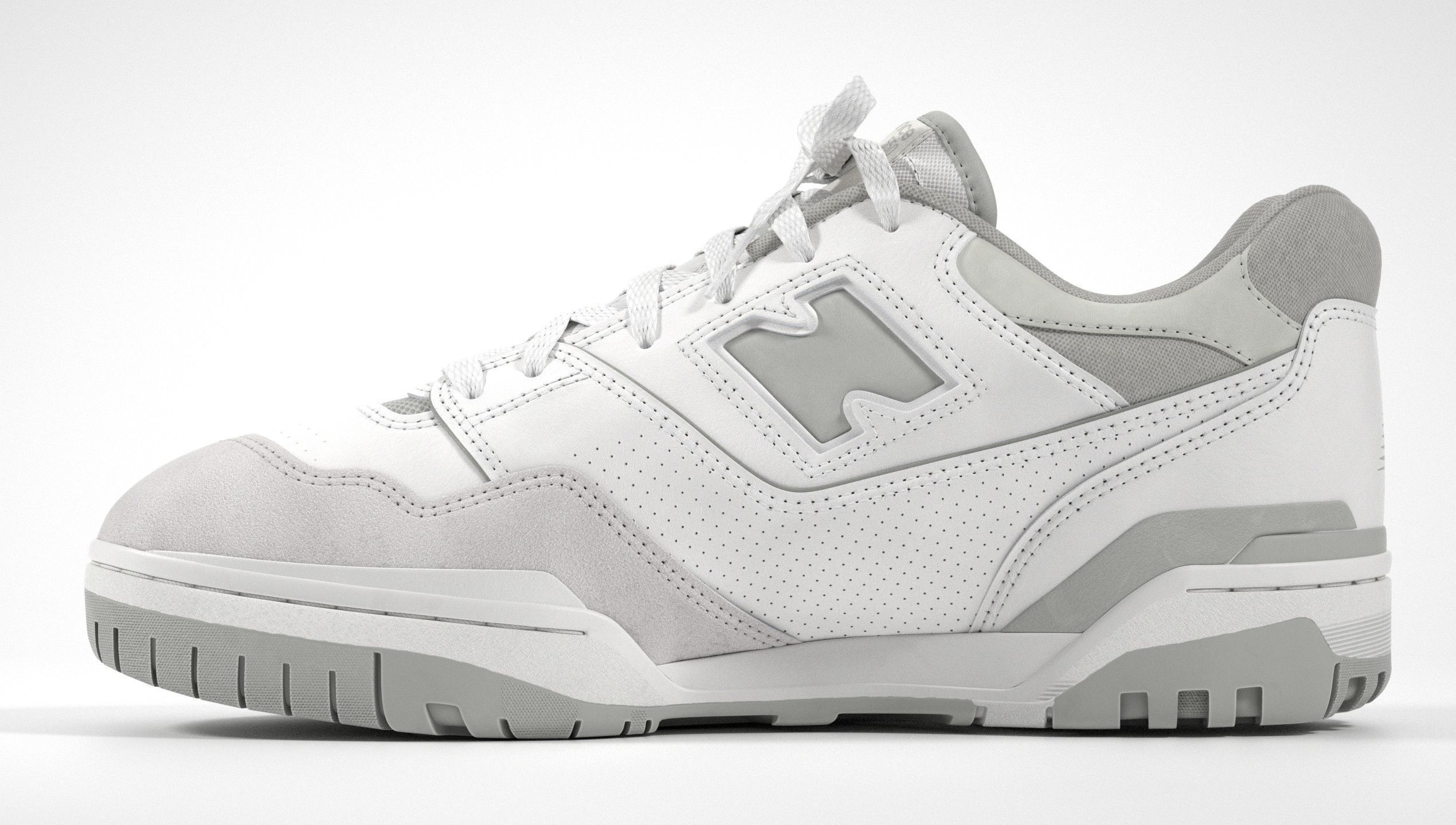 New Balance 550 Grey Suede Shoe 3D model_23