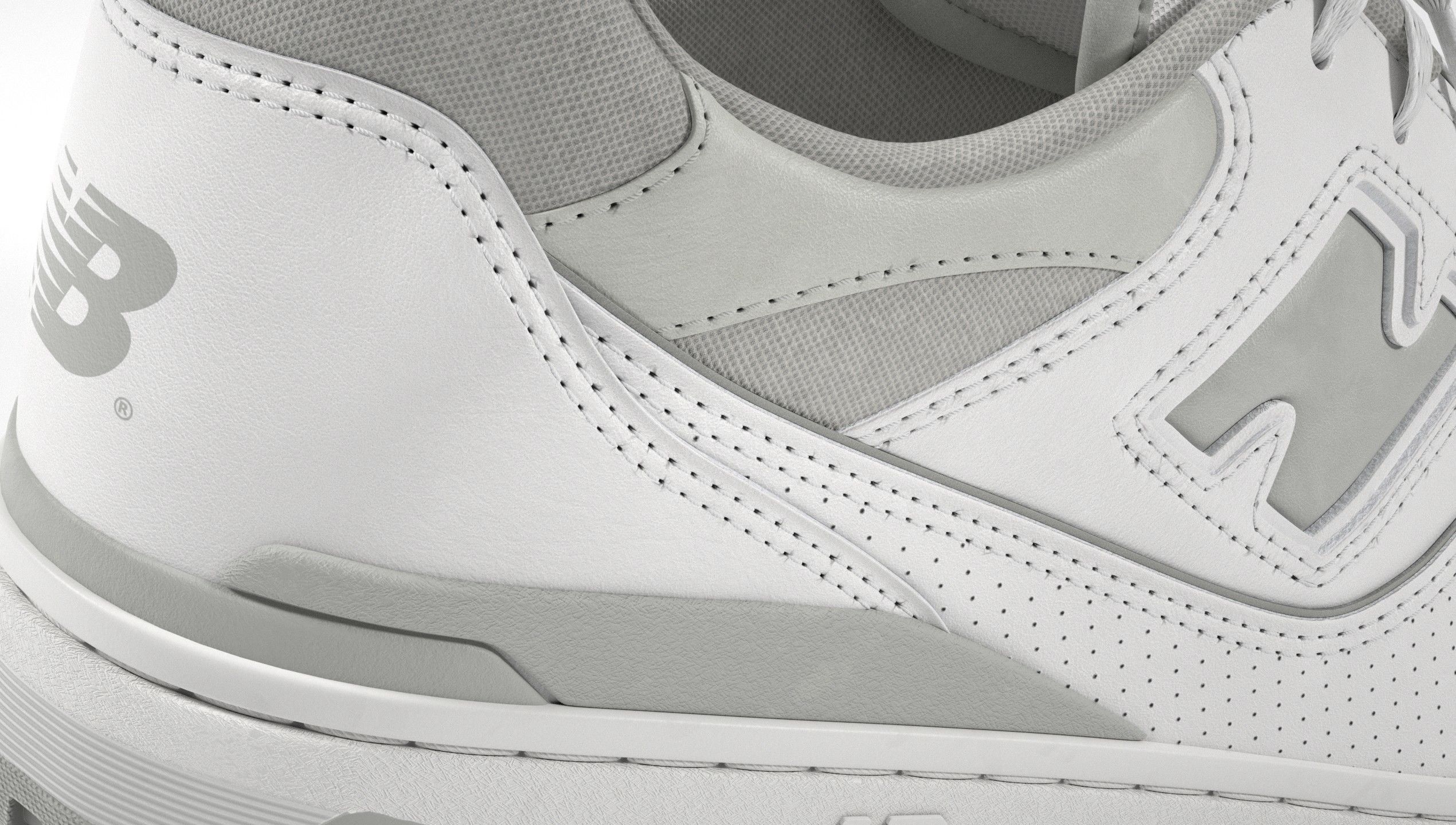 New Balance 550 Grey Suede Shoe 3D model_19