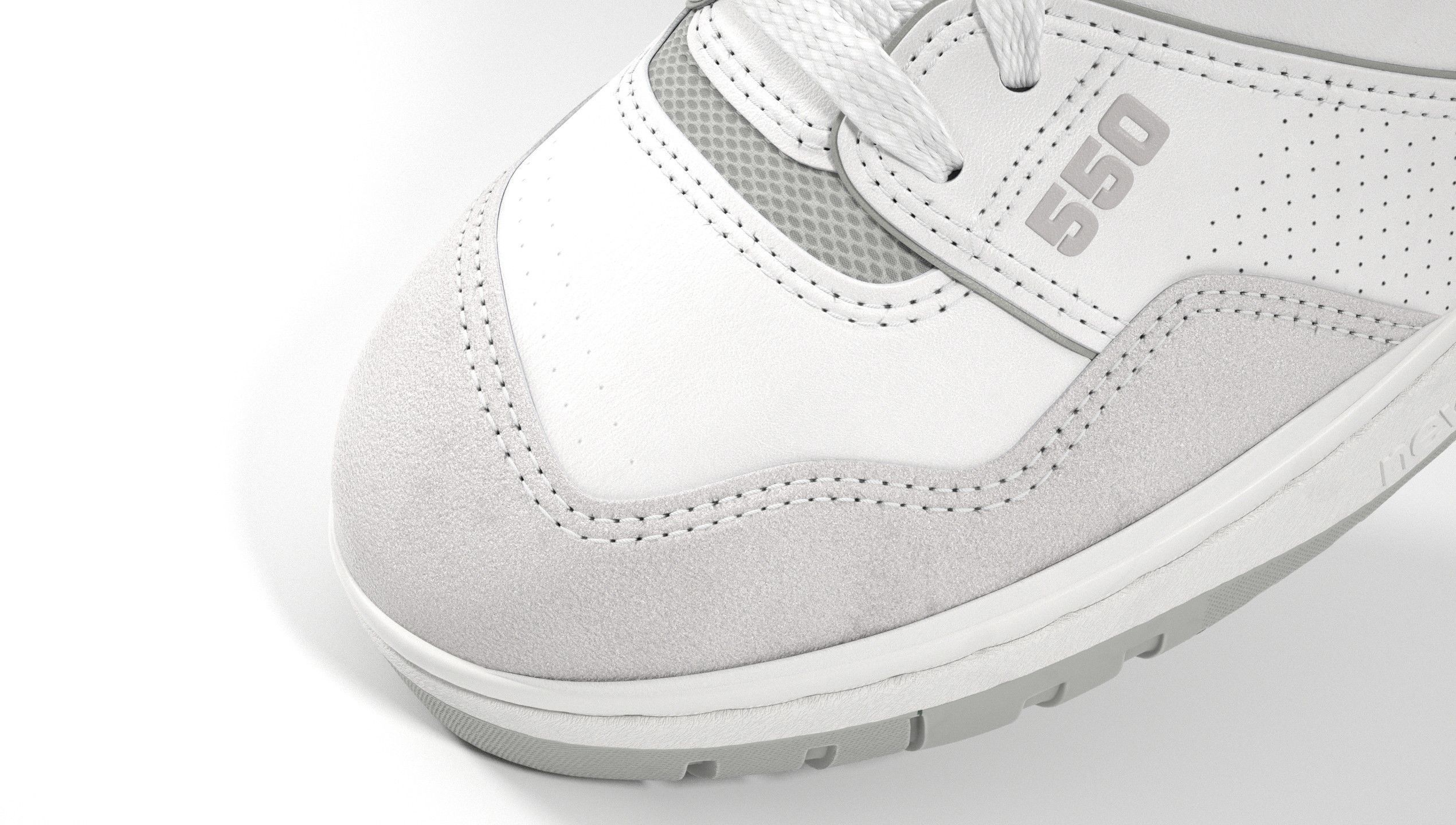 New Balance 550 Grey Suede Shoe 3D model_11