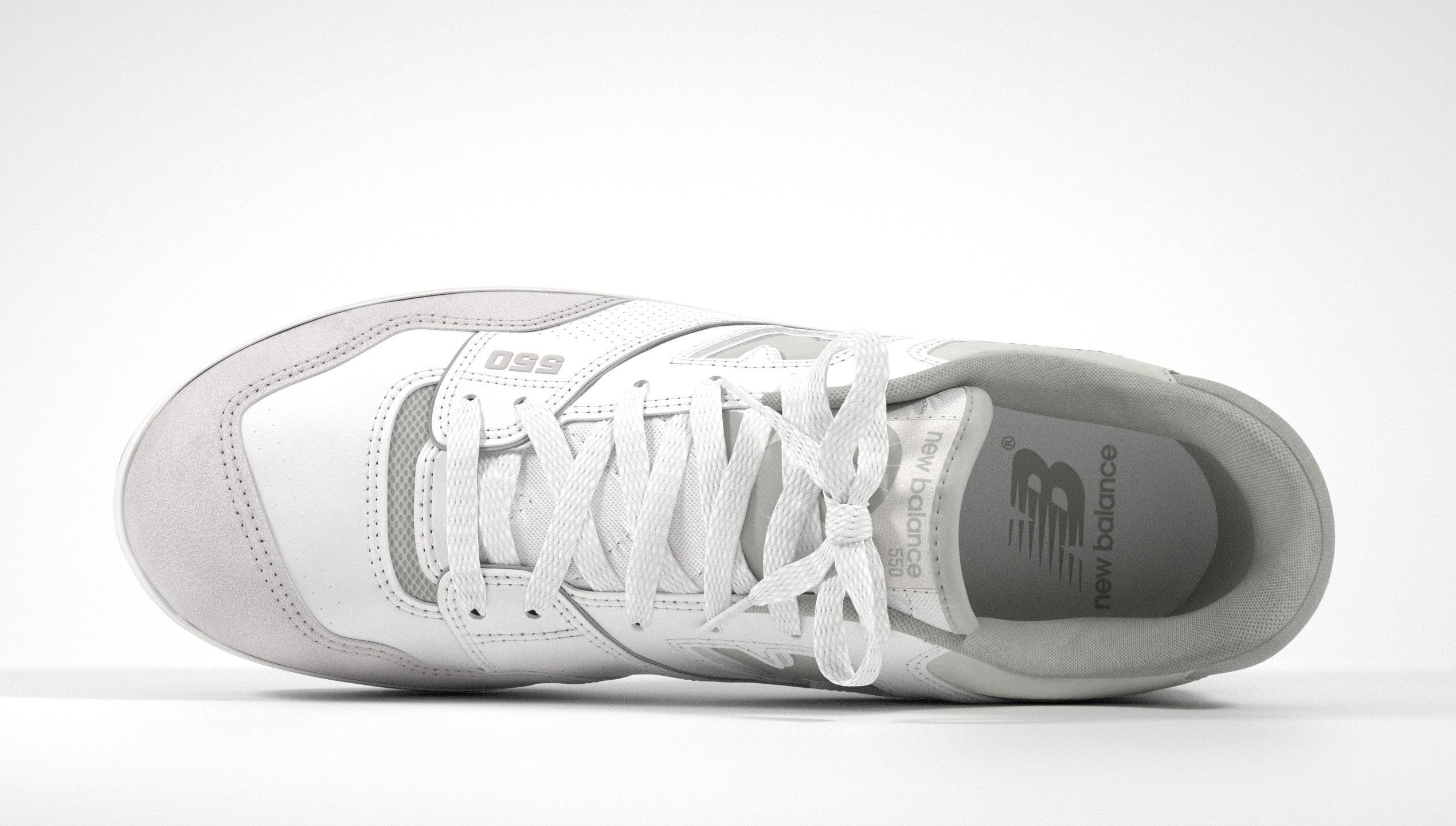 New Balance 550 Grey Suede Shoe 3D model_26