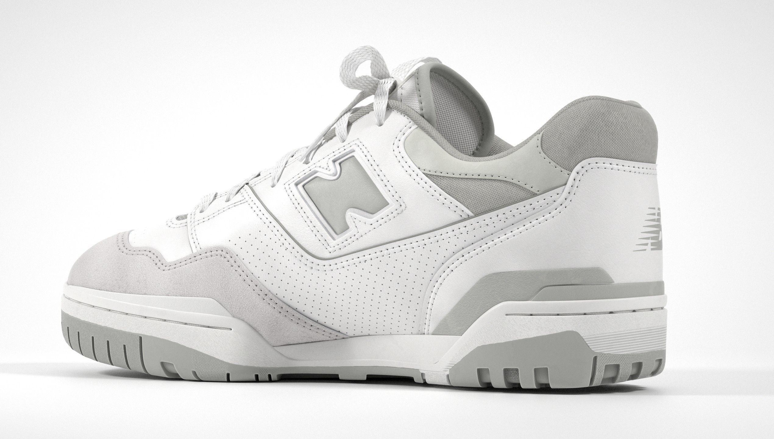 New Balance 550 Grey Suede Shoe 3D model_28