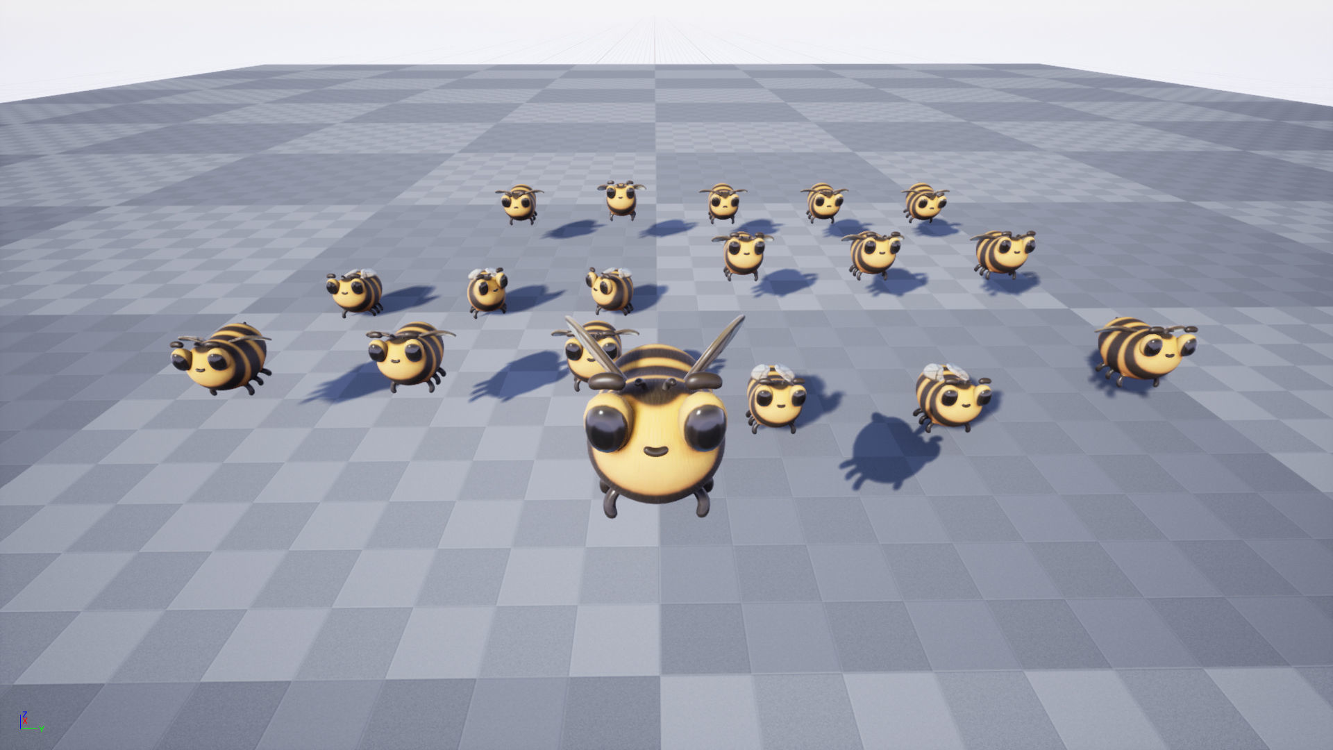 Bee stylized Low-poly 3D model_3