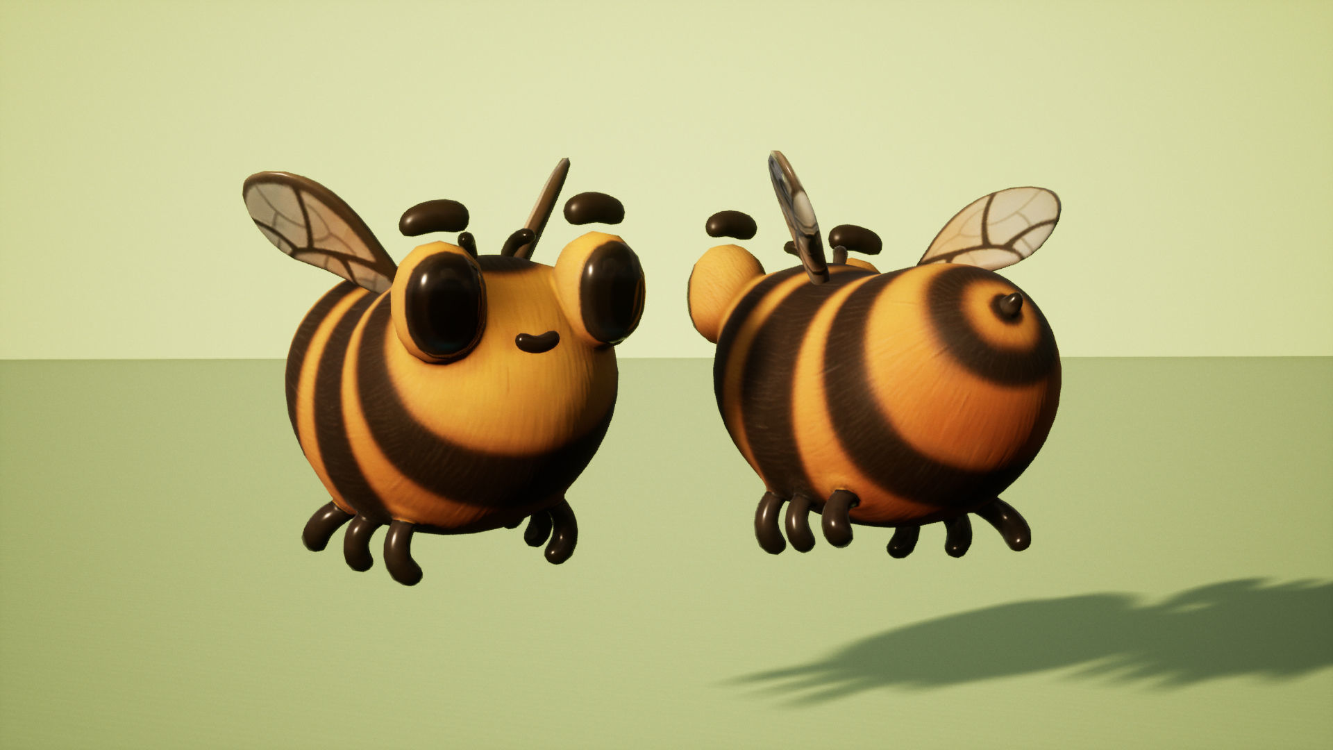 Bee stylized Low-poly 3D model_2