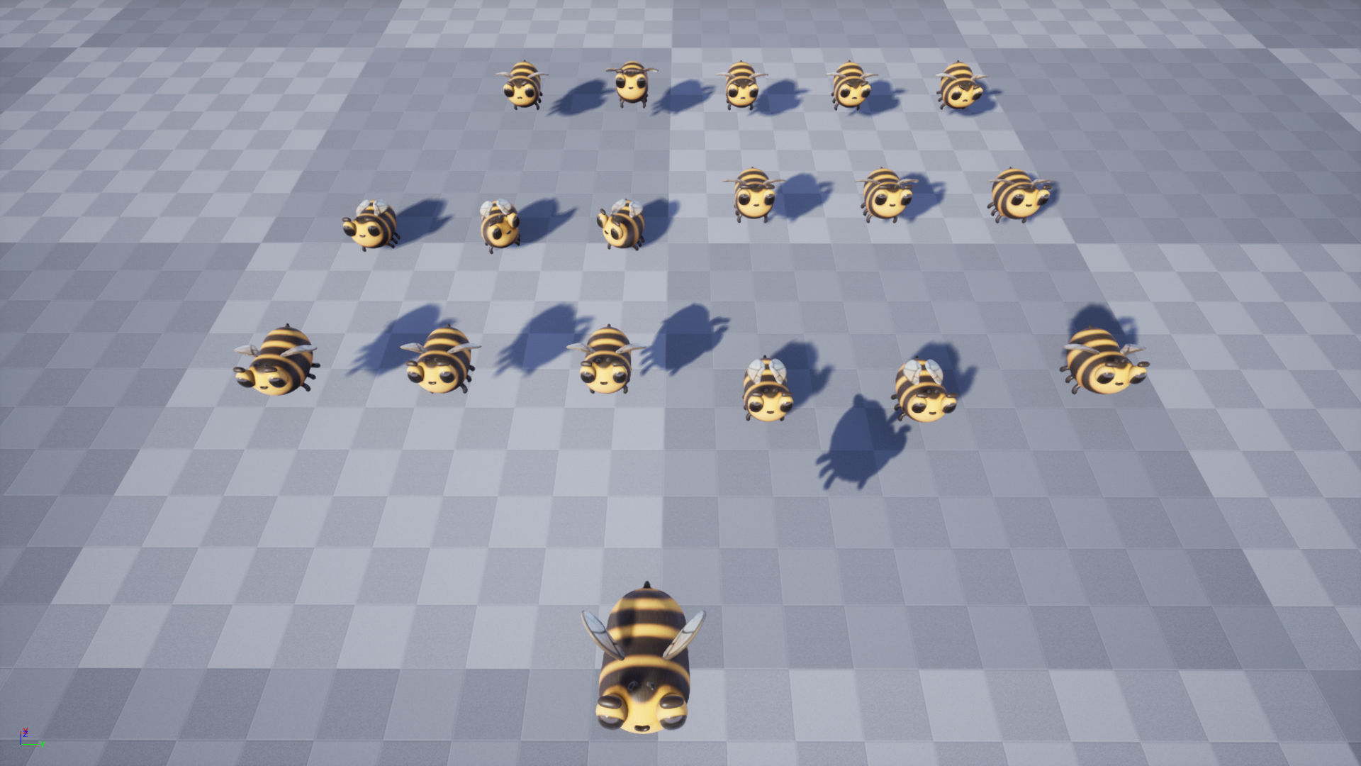 Bee stylized Low-poly 3D model_5