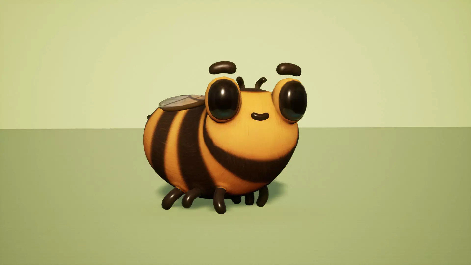 Bee stylized Low-poly 3D model_0