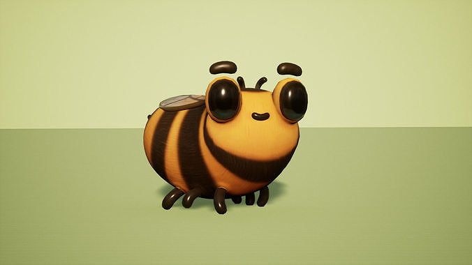 Bee stylized Low-poly 3D model