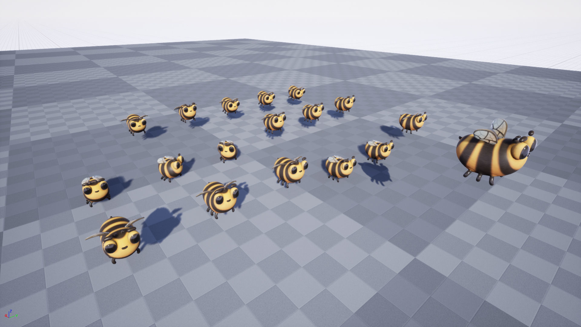 Bee stylized Low-poly 3D model_4