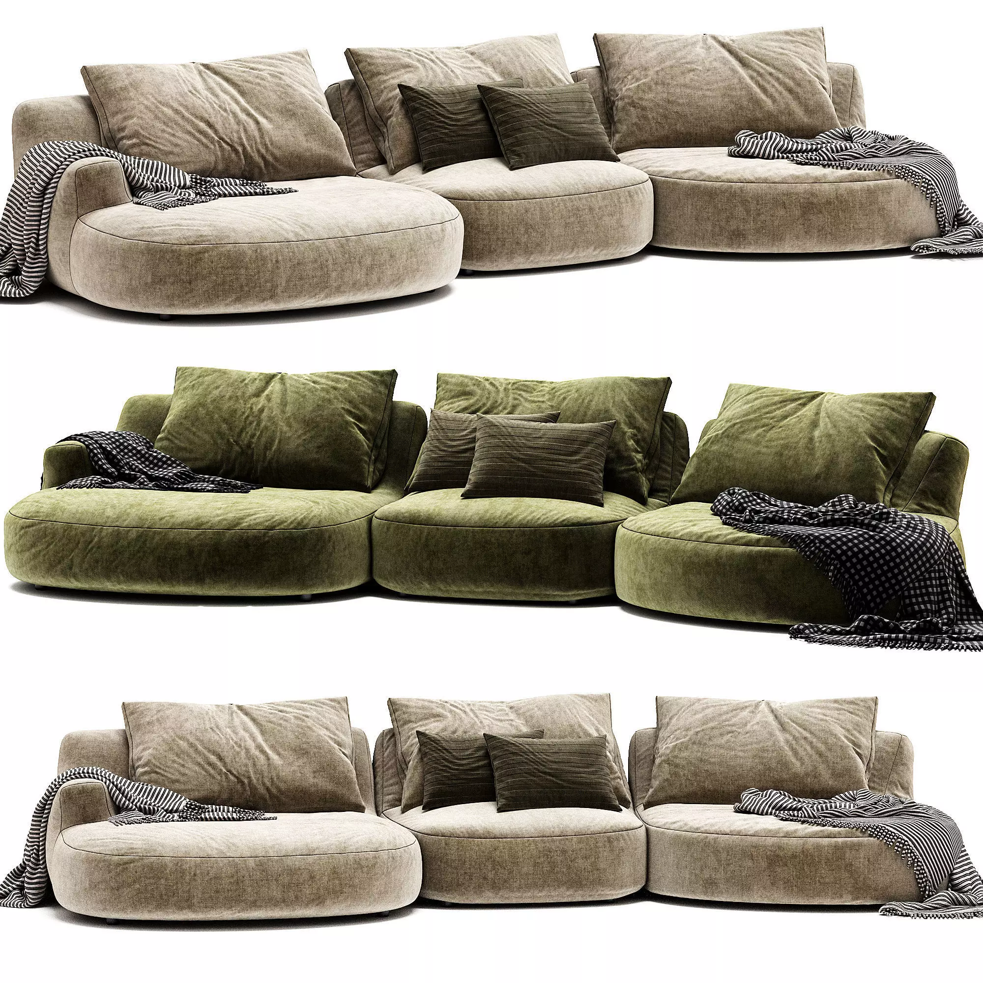 MOONLIGHT Sofa By Exteta 3D model