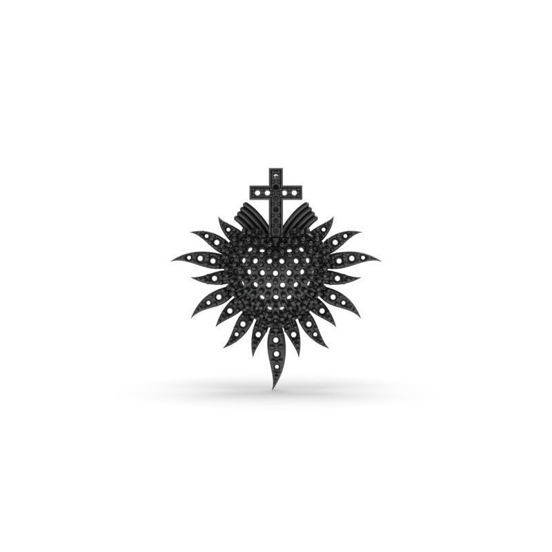 Sacred Heart Pendant - Jewelry - 3D - PG-211 3D print model_17