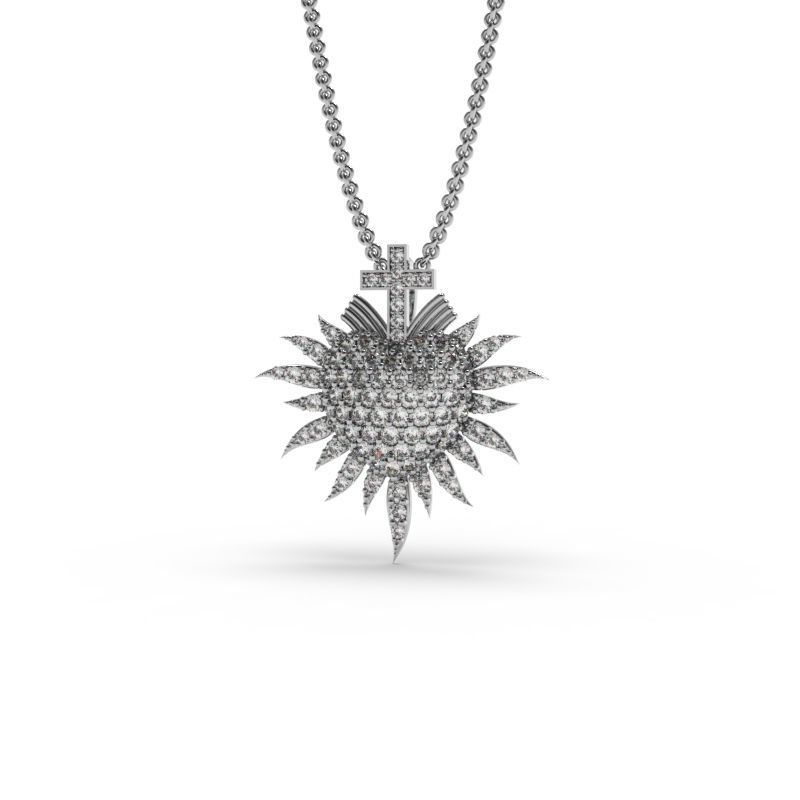 Sacred Heart Pendant - Jewelry - 3D - PG-211 3D print model_9