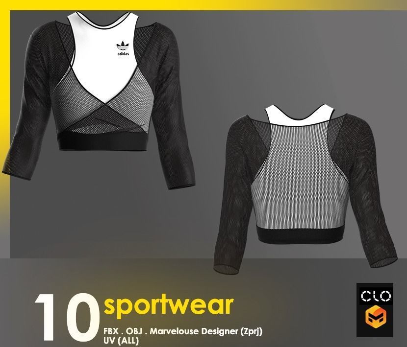 Sportwear pack 3D model_3