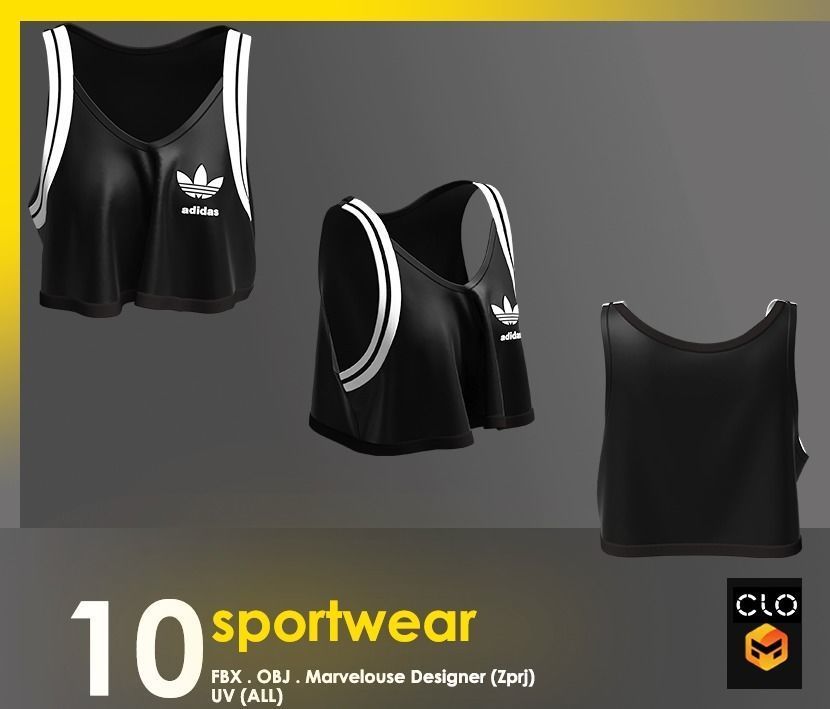 Sportwear pack 3D model_4