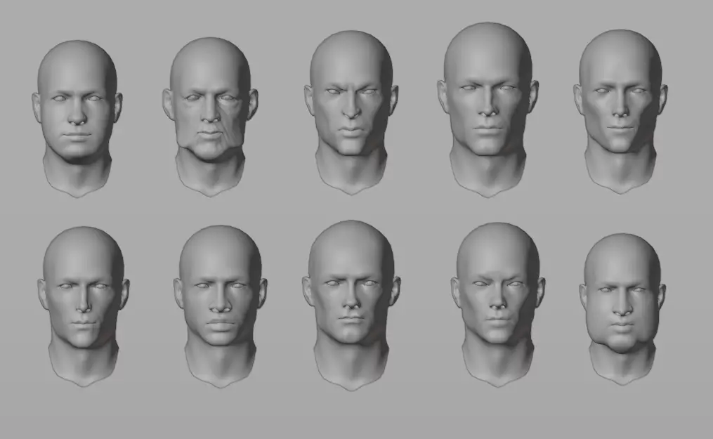 mans head Free low-poly 3D model
