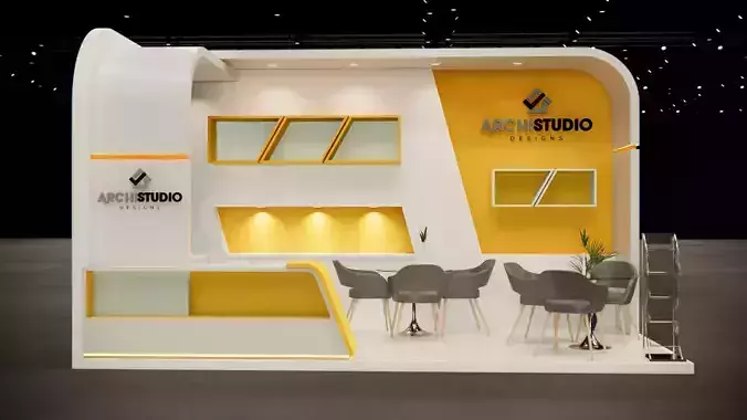 Exhibition booth design 3D model 6m x 3m 3D model 