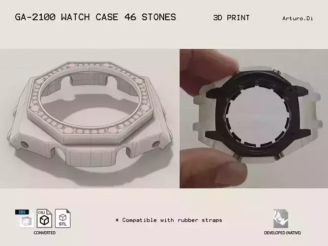 Watch Case compatible GA2100 46 stones