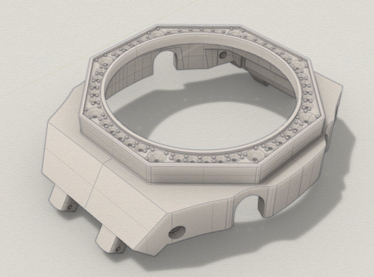 Watch Case compatible GA2100 46 stones 3D print model_2
