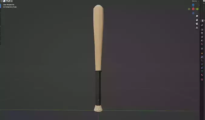 Low Poly Baseball Bat weapon in game item model