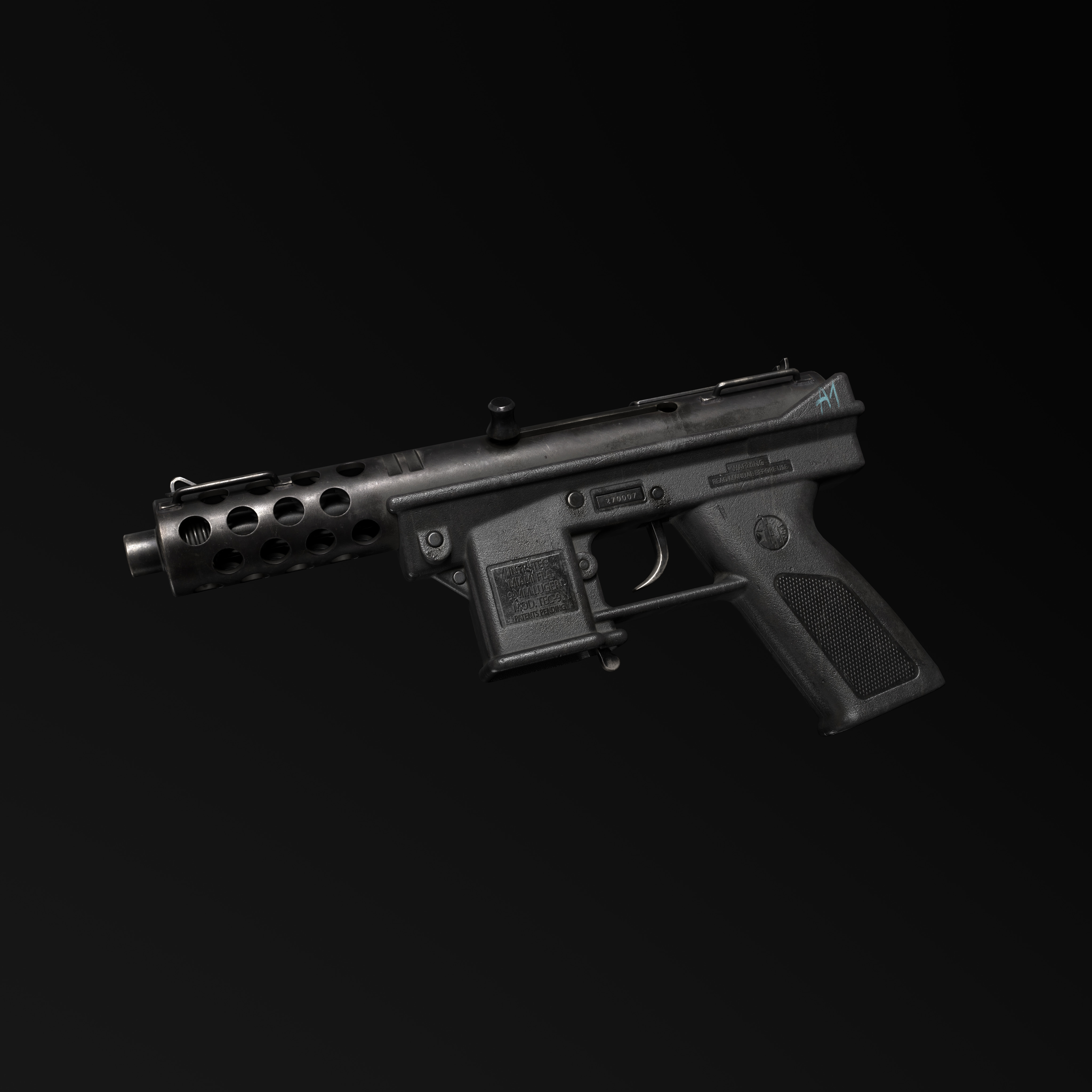 Tec 9 Low-poly 3D model_11