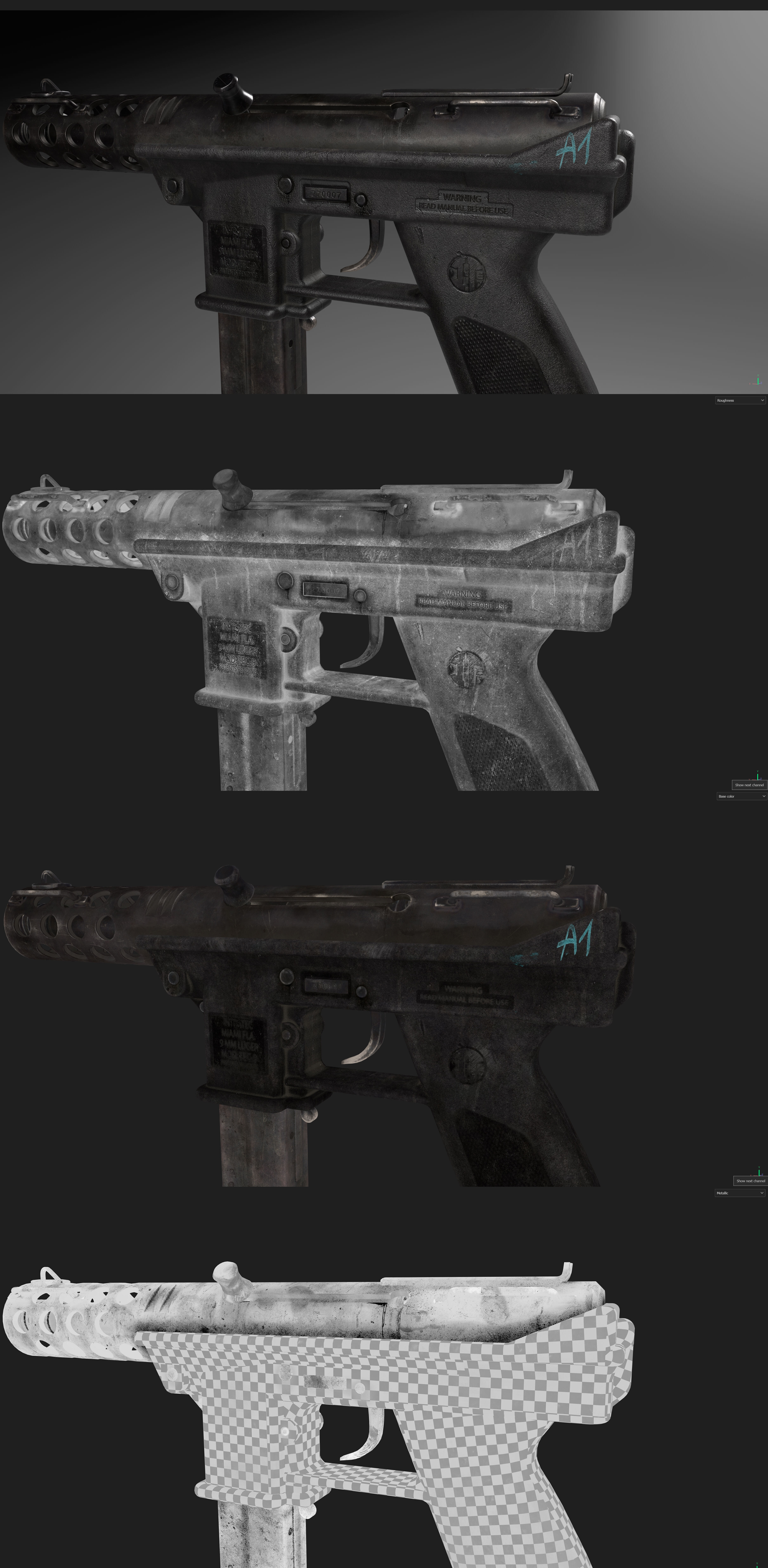 Tec 9 Low-poly 3D model_14