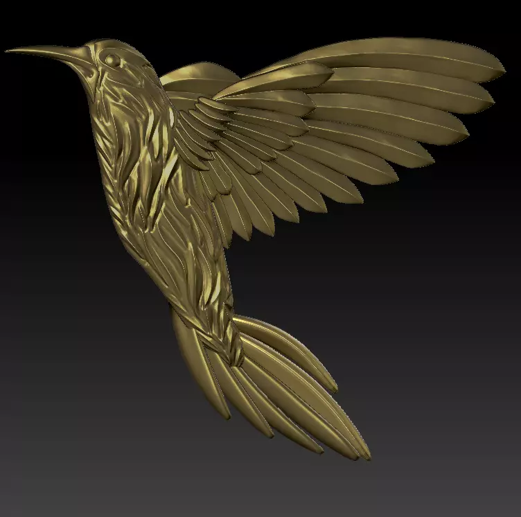 Hummingbird pendant 4 3D print model_0