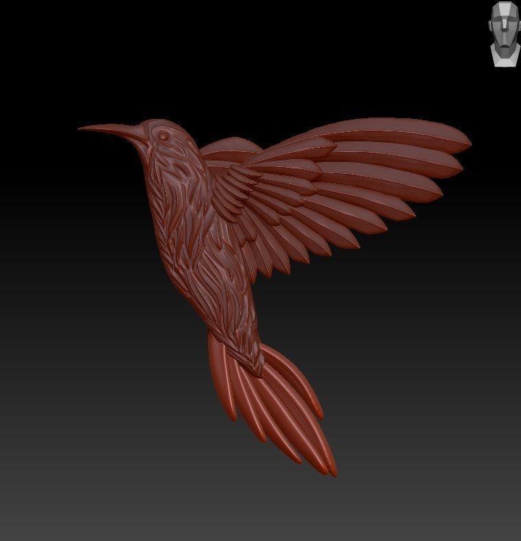 Hummingbird pendant 4 3D print model_1
