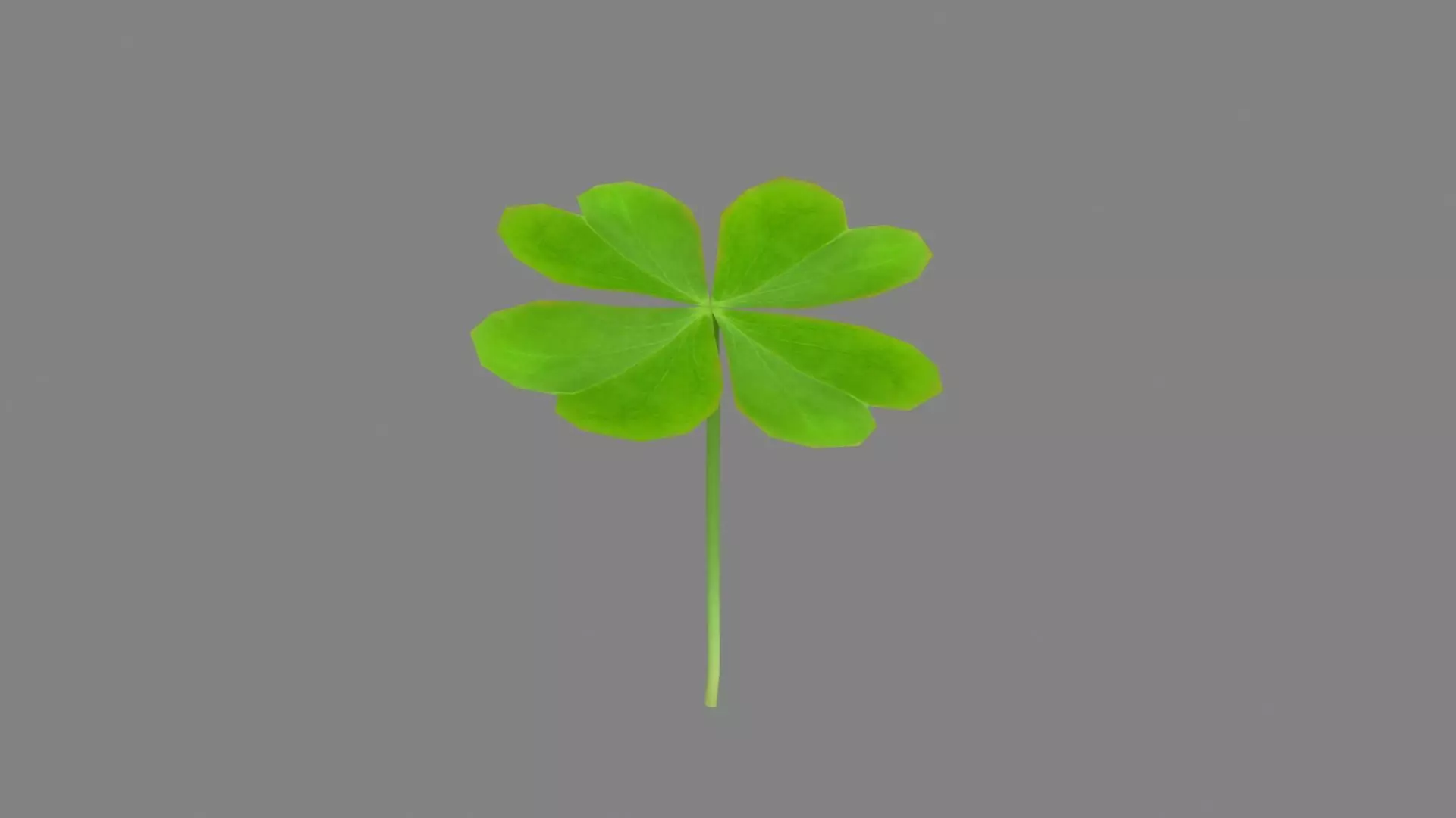 cartoon shamrock Low-poly 3D model_0