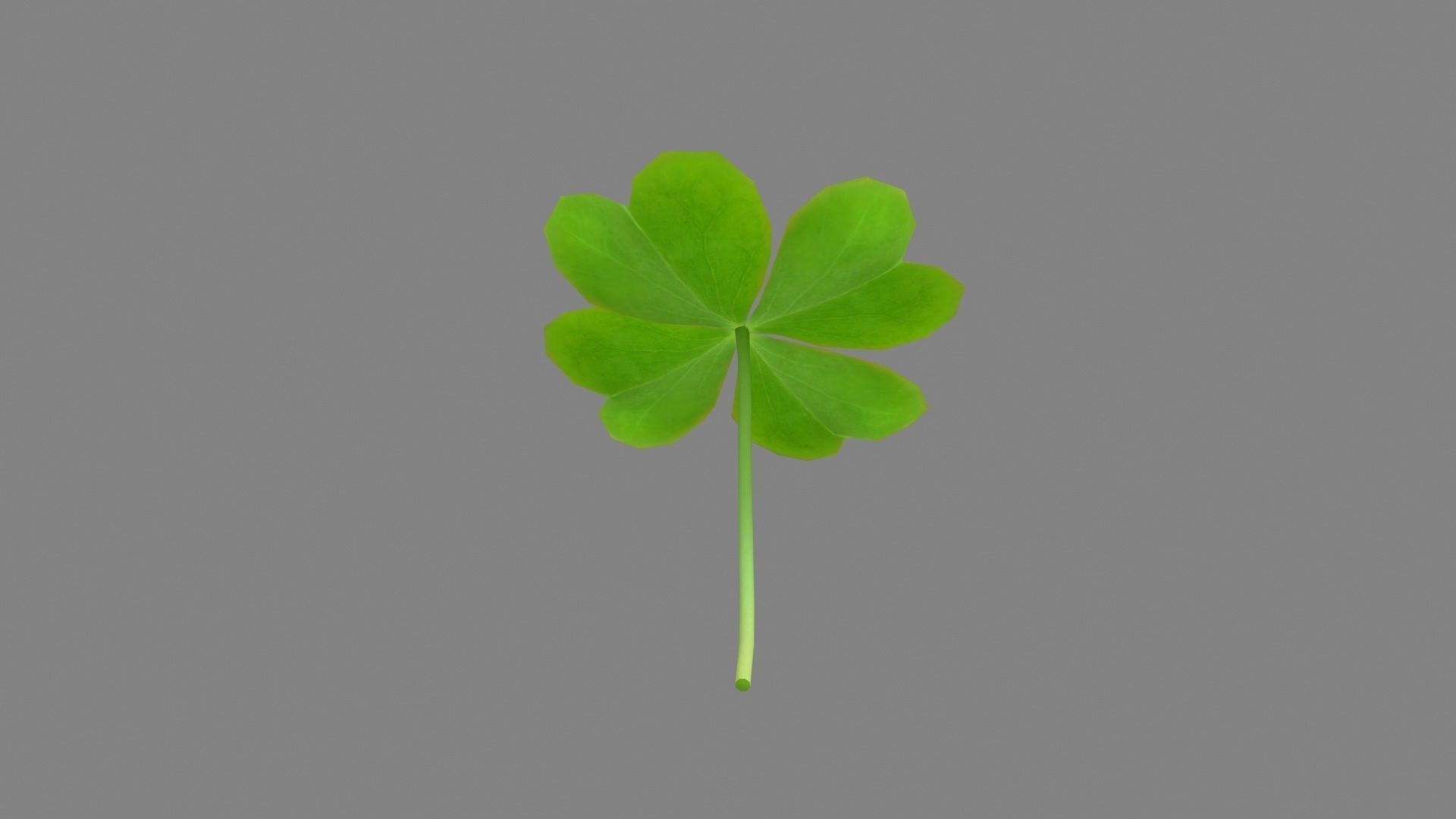 cartoon shamrock Low-poly 3D model_1