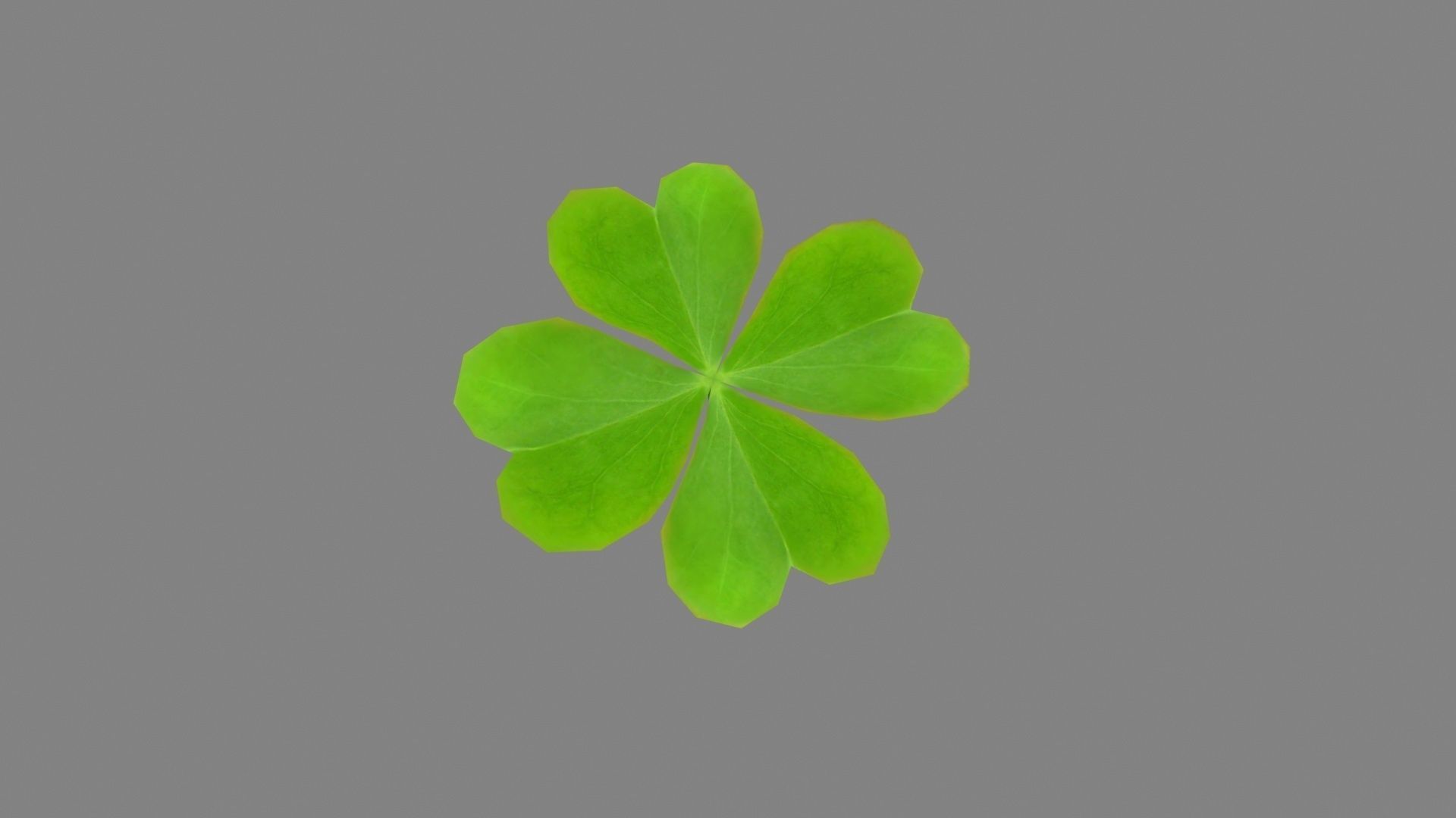 cartoon shamrock Low-poly 3D model_2