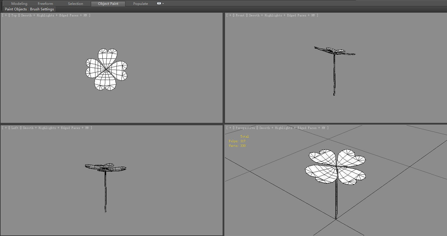 cartoon shamrock Low-poly 3D model_5