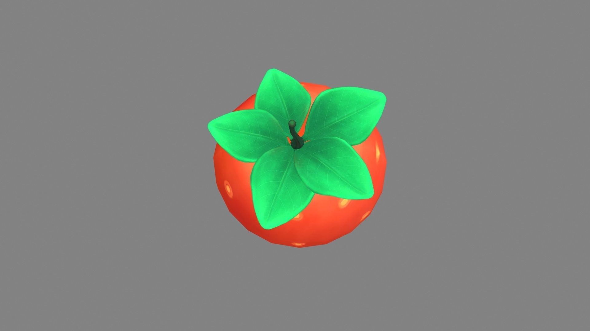 Cartoon strawberry Low-poly 3D model_2