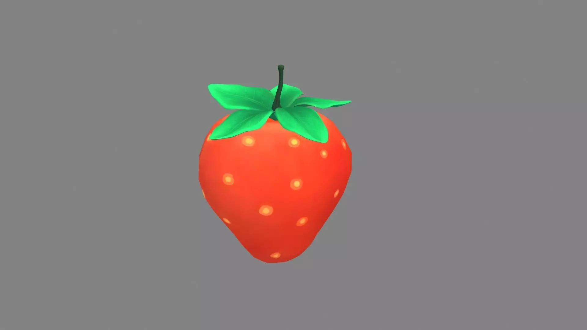 Cartoon strawberry Low-poly 3D model_0