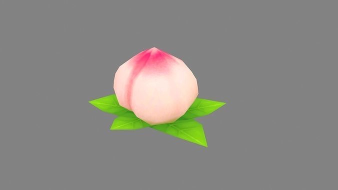 Cartoon peach Low-poly 3D model