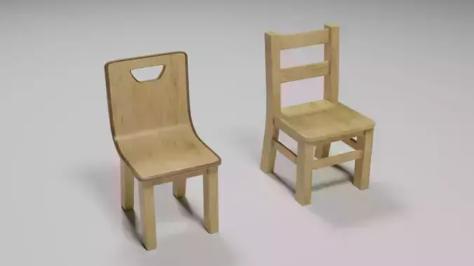 Wooden School Chair Two Variations