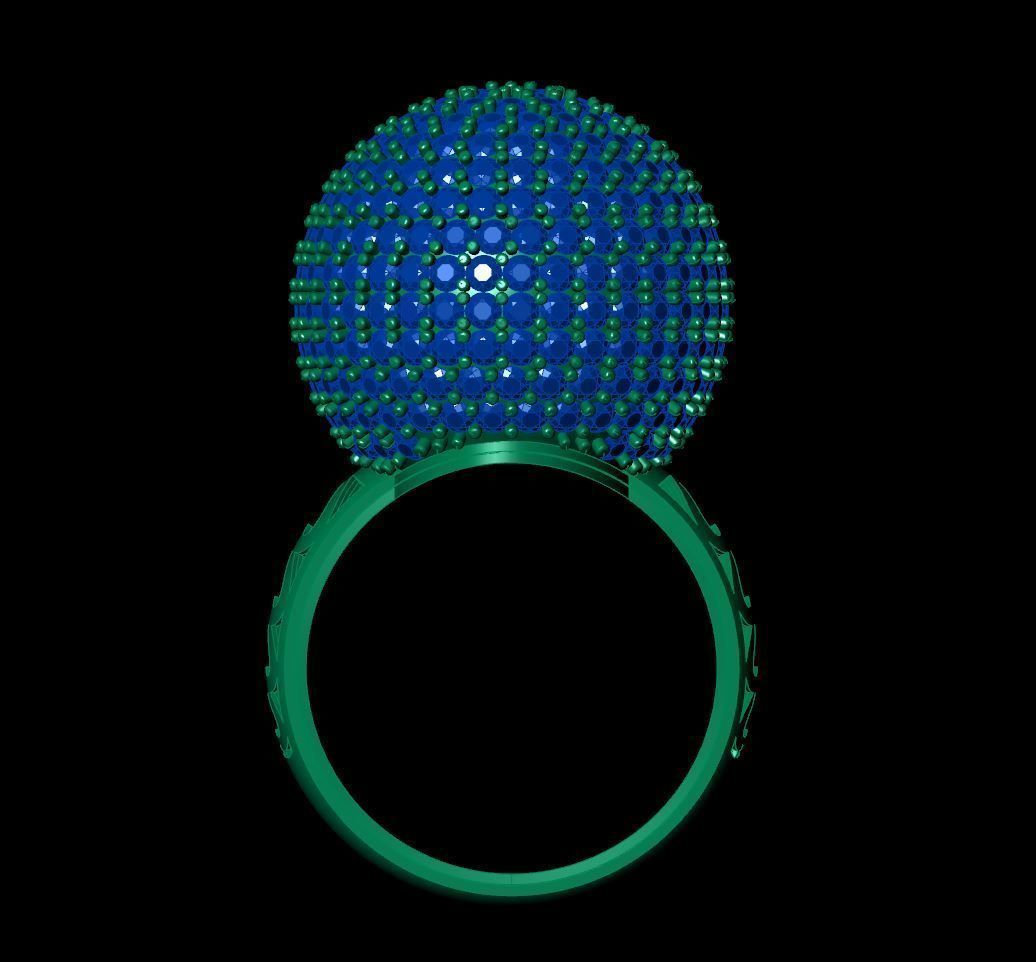 Cluster ball ring 3D print model_17