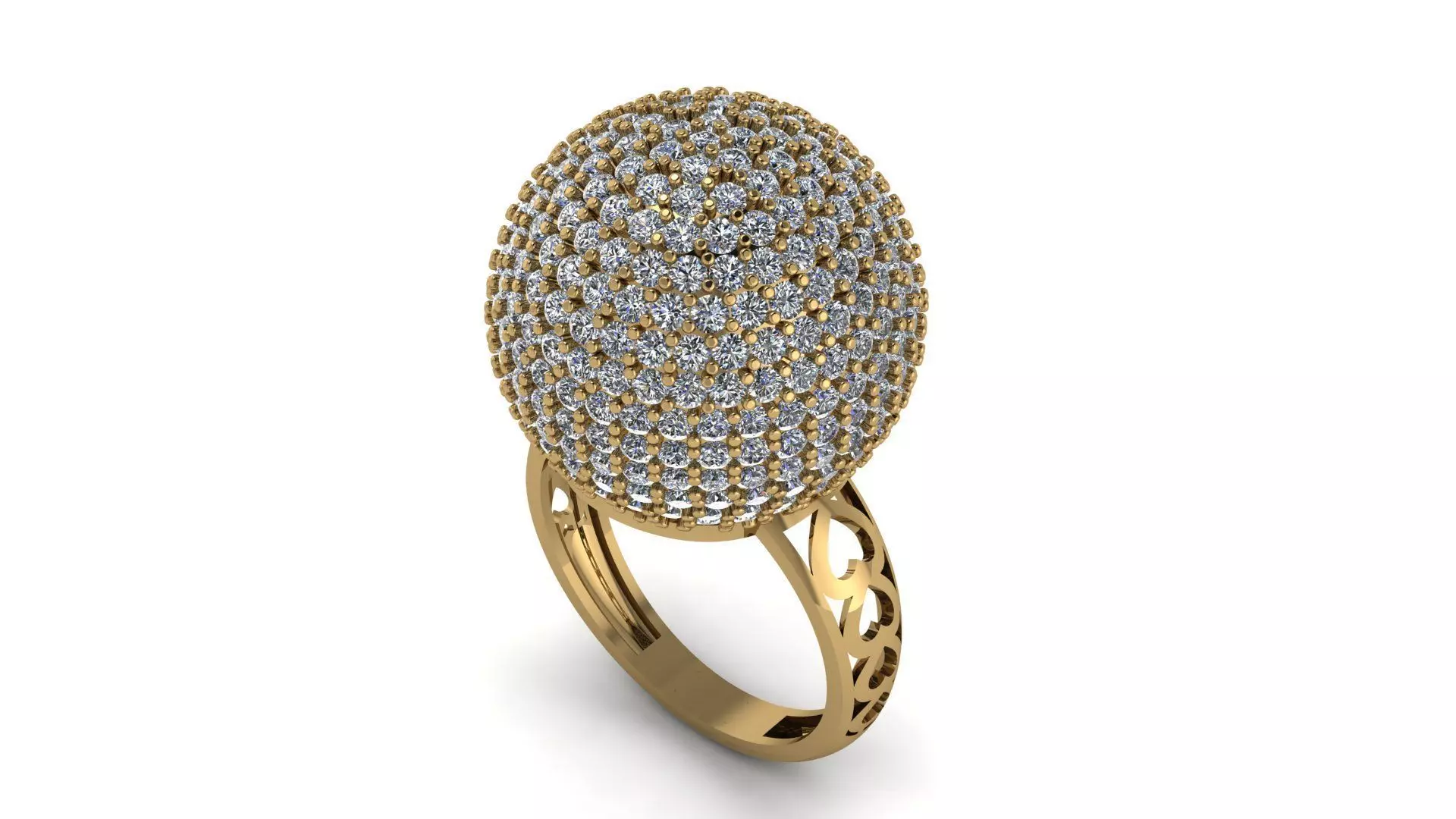 Cluster ball ring 3D print model_0