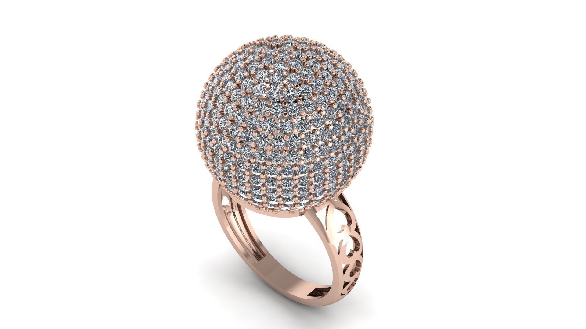 Cluster ball ring 3D print model_2