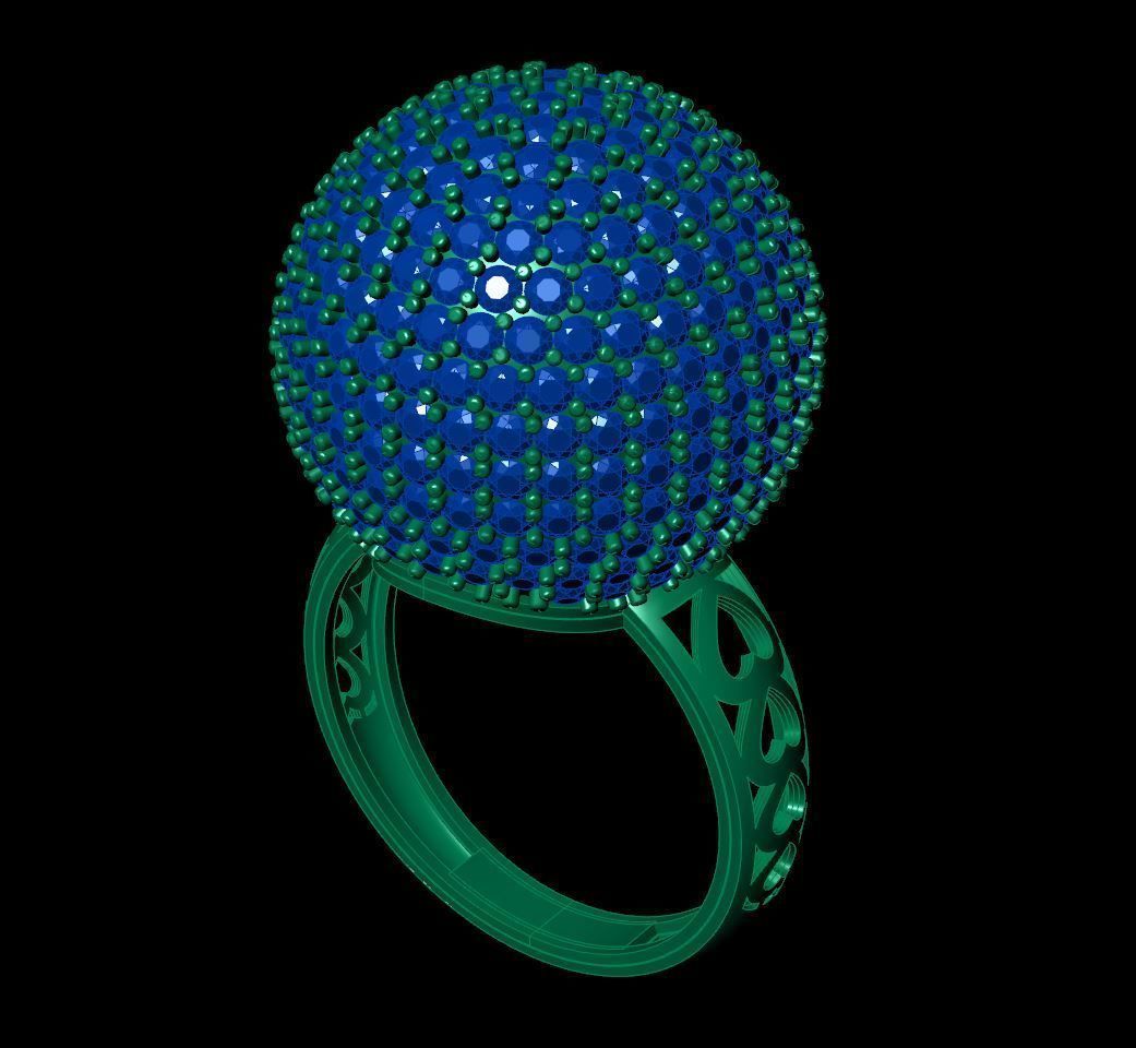 Cluster ball ring 3D print model_18