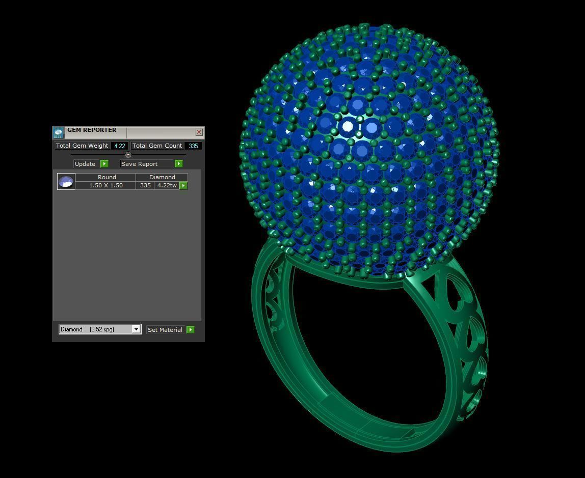 Cluster ball ring 3D print model_19