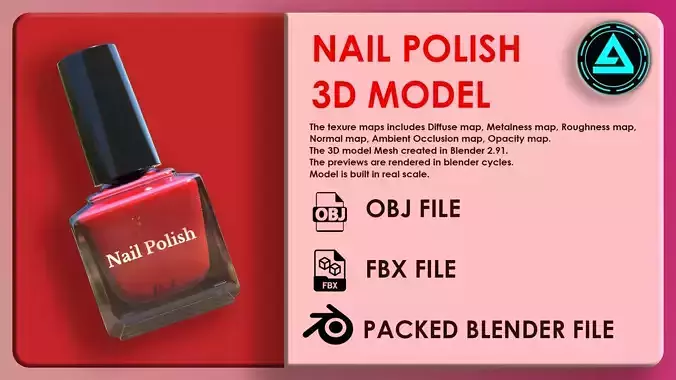 Nail Polish Low-poly 3D model