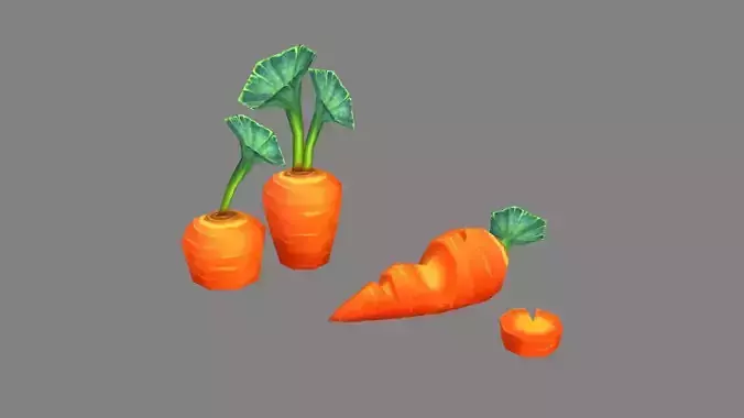 Cartoon Carrot plants