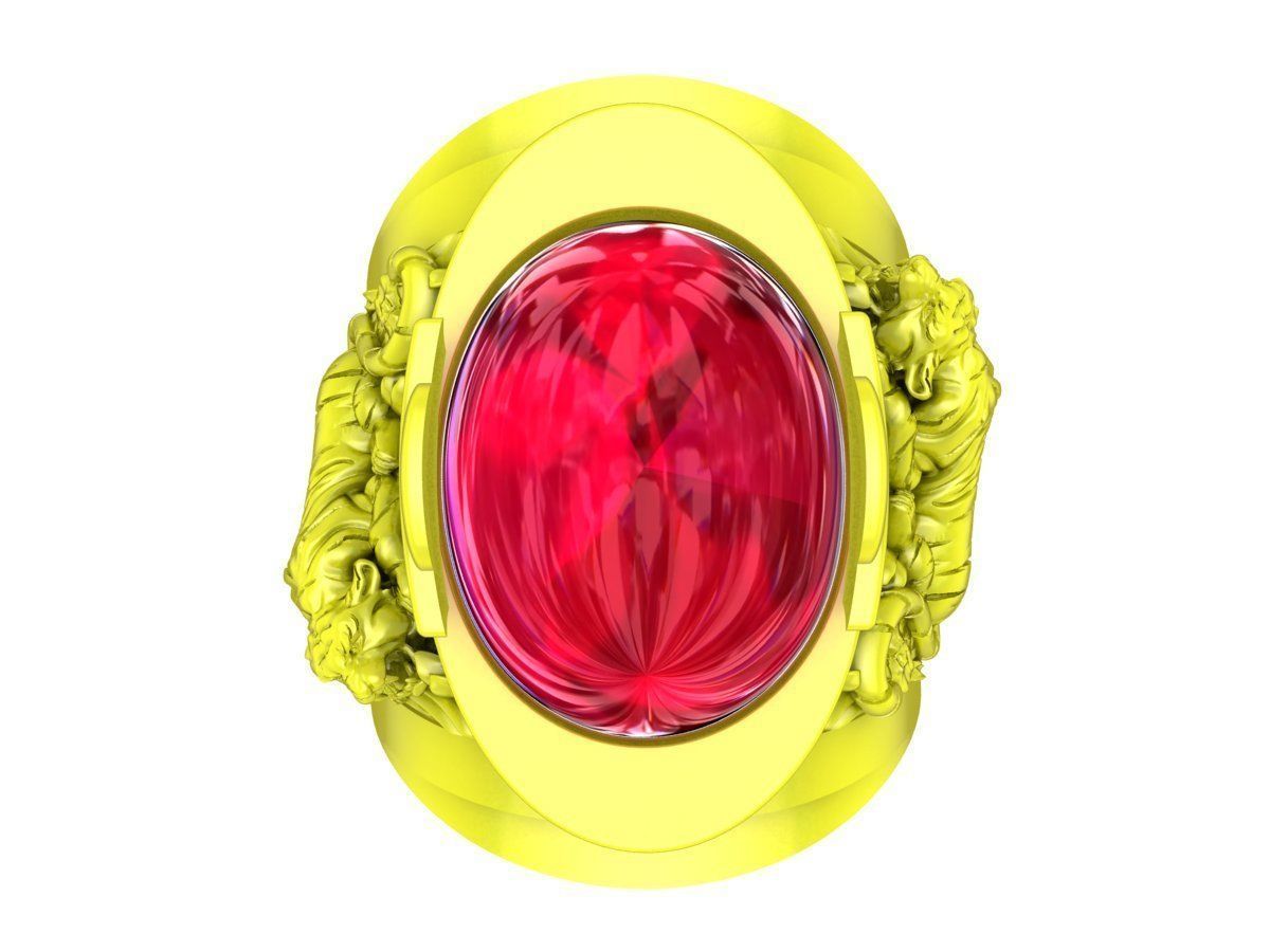 A7832 Oval Ruby Tiger Men Ring 3D print model_1