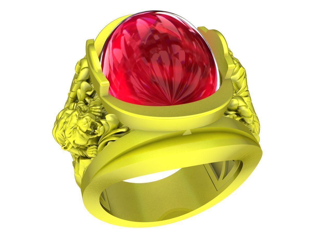 A7832 Oval Ruby Tiger Men Ring 3D print model_4