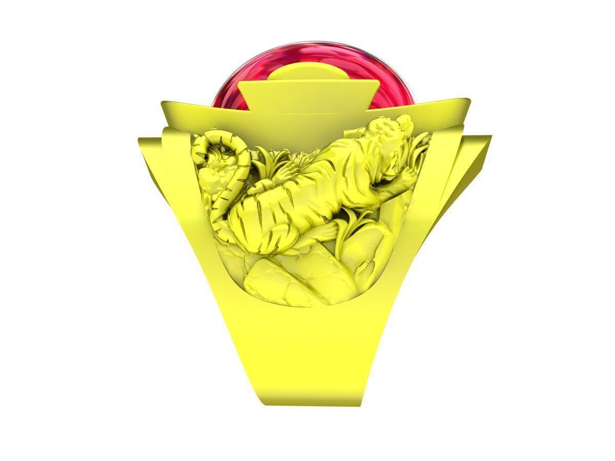 A7832 Oval Ruby Tiger Men Ring 3D print model_3