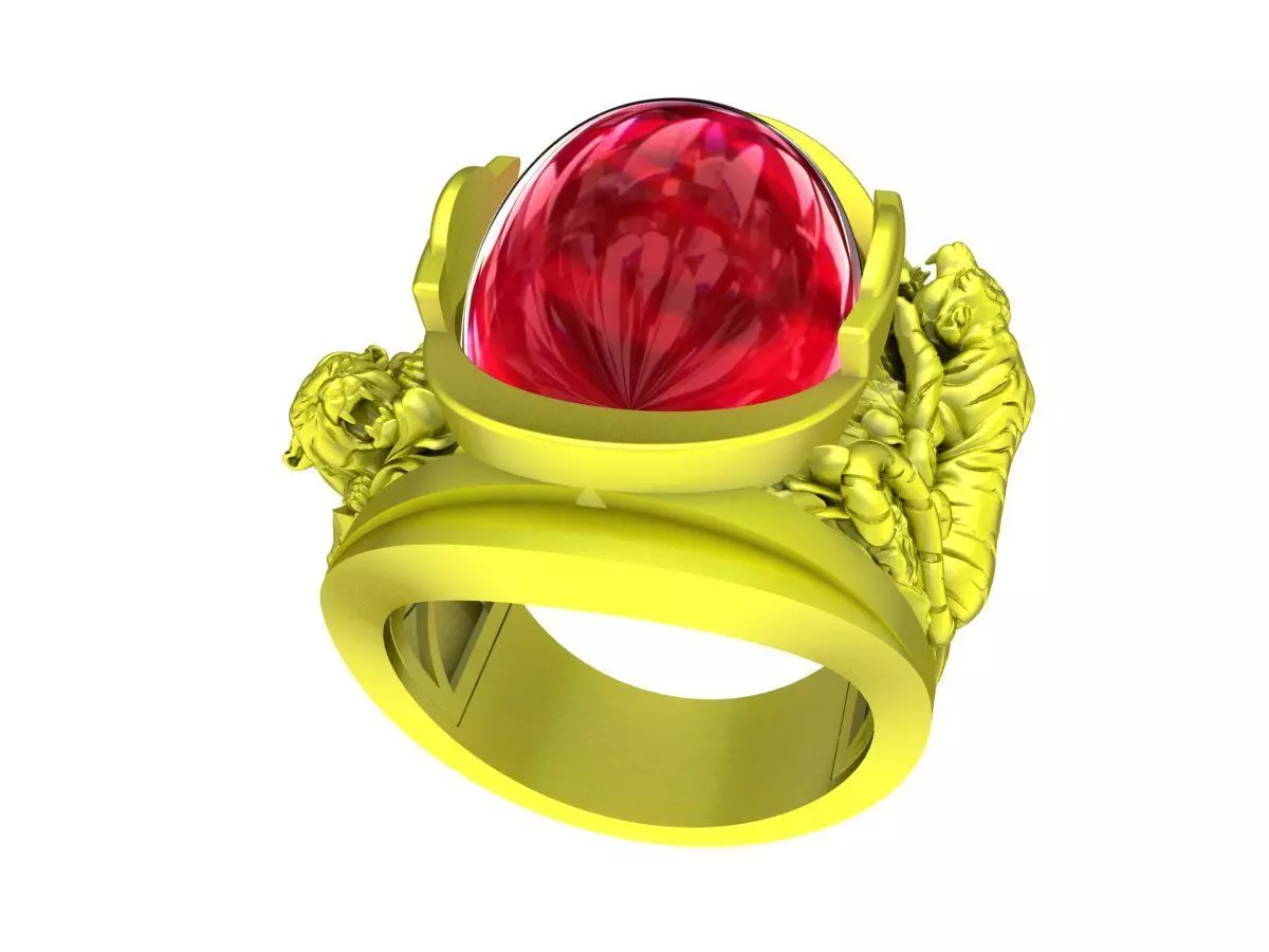 A7832 Oval Ruby Tiger Men Ring 3D print model_0